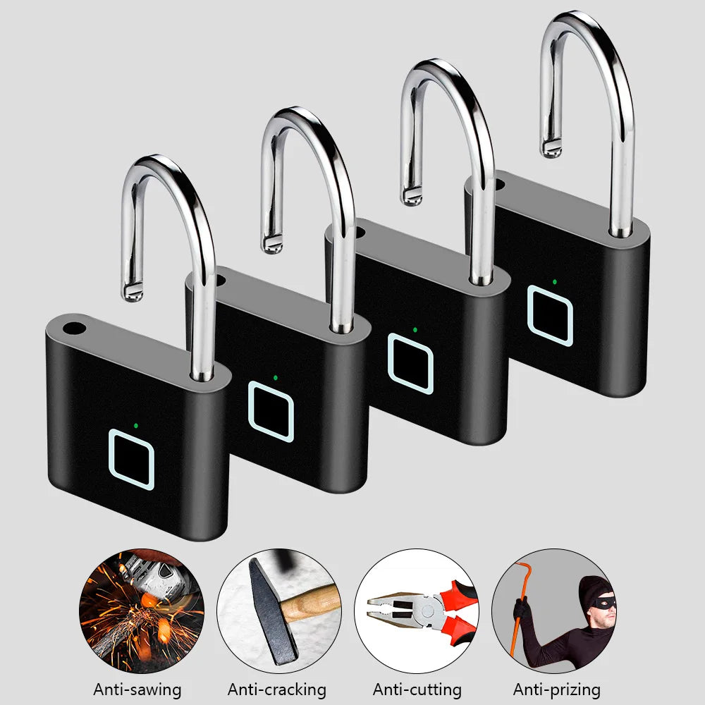 Electronic Fingerprint Lock Waterproof Smart Padlock Keyless Security
