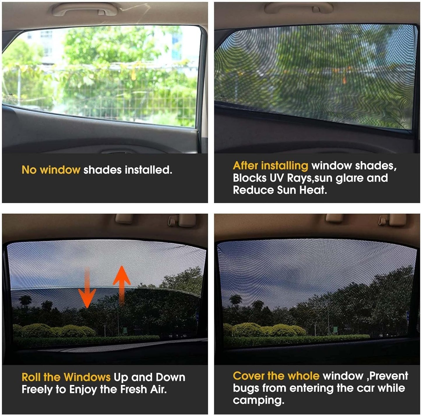 CAR WINDOW SHADE - 4 PIECE SET