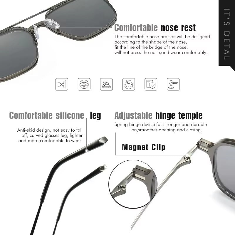 Interchangeable Clip-on Polarized Sunglasses