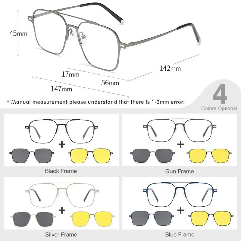 Interchangeable Clip-on Polarized Sunglasses